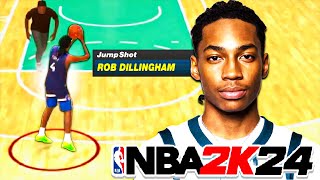 ROB DILLINGHAMS JUMPSHOT IS GREEN BEAN ON NBA 2K24 [upl. by Anrahs]