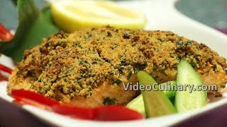 Herb Crusted Baked Salmon Recipe  Video Culinary [upl. by Nomolas]