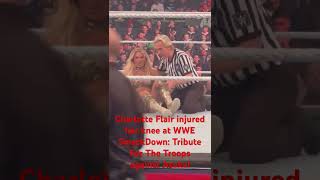 Charlotte Flair injured her knee versus Asuka at WWE SmackDown Tribute To The Troops wwe [upl. by Amaryl]