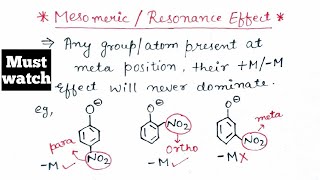 Mesomeric Effect in organic chemistry  General Organic chemistry [upl. by Myrtice489]