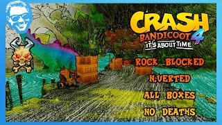 Rock Blocked NVerted  Full Walkthrough  No Deaths  All Gems  Crash Bandicoot 4 4k [upl. by Namsaj]