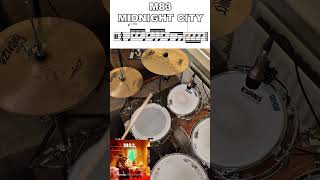 M83  Midnight City shorts drums drumcover sheetmusic fyp [upl. by Egief]