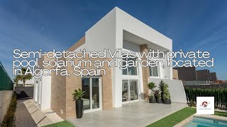 Semidetached Villa with private pool large terrace solarium and garden located in Algorfa Spain [upl. by Mallin]