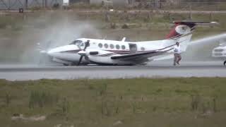 King Air 200 GearUp Emergency Landing at PLZ airport NO AUDIO [upl. by Cinelli]