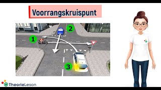 Voorrangsregels op een voorrangskruispunt  CBR auto theorievragen [upl. by Southard]