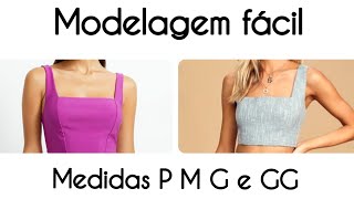 Como fazer molde Cropped Decote Quadrado [upl. by Zach]