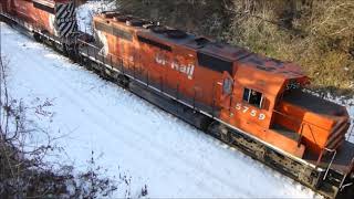 CPR SD402 Units Castlegar BC December 16 2013 [upl. by Codding944]