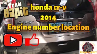 HONDA CRV  GEN 3 2014  Engine number location [upl. by Hepsoj]