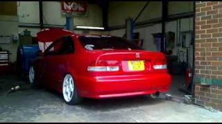 Civic B16 EM1 DOHC VTEC on dyno 175 BHP [upl. by Netsew318]