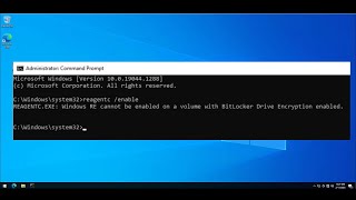 REAGENTCEXE Windows RE cannot be enabled on a volume with BitLocker Drive Encryption enabled [upl. by Baptist]