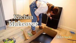 IKEA Kitchen Makeover Builtin Storage Wall and DIY Island Pt1 [upl. by Aihsenak]