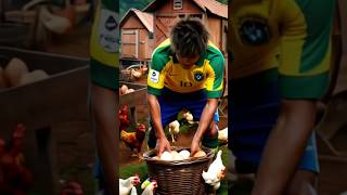 Neymar is collecting chicken eggs🐔🐔messi ronaldo trending shorts [upl. by Johansen]