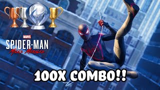 SpiderMan Miles Morales Trophy Guide 100X COMBO  FULL PLATINUM TROPHY GUIDE [upl. by Collimore]