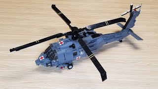 BRICKMANIA CUSTOM LEGO HH60M BLACK HAWK  US ARMY MEDEVAC HELICOPTER REVIEW [upl. by Gnem]