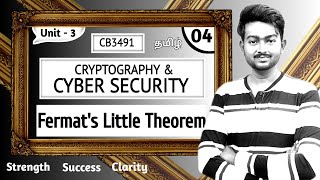 Fermats Little Theorem in Tamil  Cryptography and Cyber Security in Tamil  CB3491 in Tamil Unit 3 [upl. by Nelleus822]