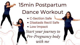 15 mins Postpartum Zumba workout  CSection Safe  Low Impact  Diastasis Recti SafeG Fit by Geetz [upl. by Illehs]