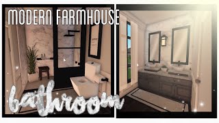 Small Modern Farmhouse Bathroom Bloxburg  melendezz [upl. by Latisha]