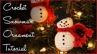 Crochet Snowman Ornament Tutorial [upl. by Woodrow641]