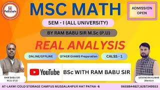 MSc SEM1REAL ANALYSIS BY RAM BABU SIR [upl. by Atirat]