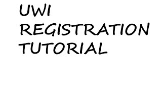 UWI Registration Tutorial University Of The West Indies [upl. by Oinotnaesoj361]