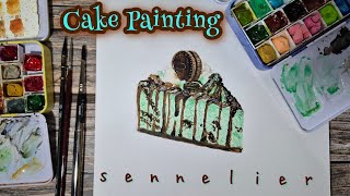 Cake Painting Timelapse Watercolor [upl. by Arihat]