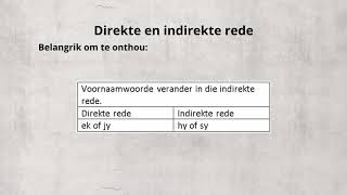 Afrikaans Grade 8Direkte en indirekte rede [upl. by Rigby]