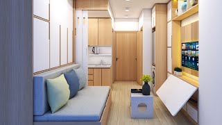 TINY APARTMENT 15sqm  161sqft MICRO APARTMENT TOUR   SPACE SAVING IDEAS  NEVER THINK TOO SMALL [upl. by Shig761]