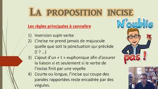 LA PROPOSITION INCISE COURS ET EXERCICES [upl. by Aiduan243]