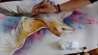 Power Owl  Watercolour Painting [upl. by Anidal]