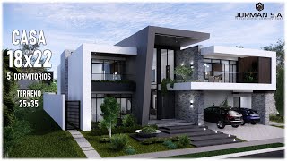 House Design  Modern House Design  18x22m 2 Storey  5 Bedrooms [upl. by Gretel]