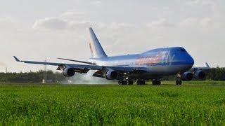 Beautiful Boeing 747 final approach and landing in Martinique [upl. by Convery852]