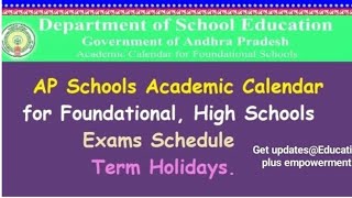 AP Academic Calendar official primary and High school time table exams weightage Holidays details [upl. by Gorman989]