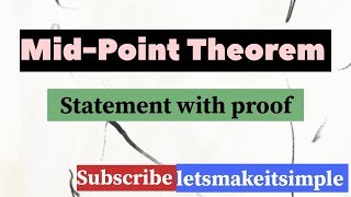 MidPoint Theorem Explanation with proof 👈✨ [upl. by Leon]