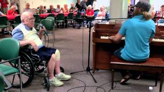 100th Birthday Party for my grandpa singing dancing piano [upl. by Yanel]