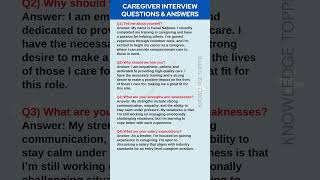 Caregiver Interview Questions and Answers [upl. by Zaragoza]