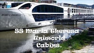 Uniworld River Cruises  SS Maria Theresa Tour of the suites and the least expensive cabins [upl. by Reece]