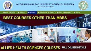 ALLIED SCIENCES TELANGANA  HIGH PAYING CAREER OPTIONS BESIDES MBBS  neet 2024 [upl. by Etom939]