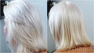 Cabelo BRANCO PEROLADO em CASA [upl. by Hoye]