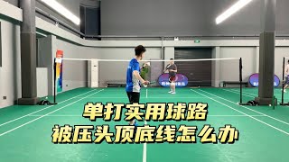 适合业余球友的单打实用球路，被压头顶底线该如何摆脱？sports badminton skills [upl. by Jewett]