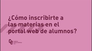 📍 TUTORIAL INSCRIPCIÓN A MATERIAS EN EL PORTAL WEB DE ALUMNOS [upl. by Duester]