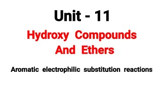 Aromatic electrophilic substitution reactions  Hydroxy Compounds And Ethers  TN 12th Chemistry [upl. by Ystap]