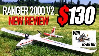 RC GLIDER  130 Volantex RANGER 2000 V2  Review Fpv Flights amp Giveaway [upl. by Enwahs334]