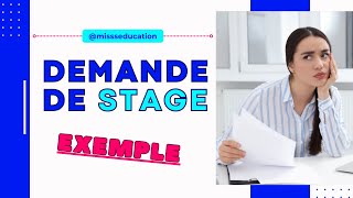 EXEMPLE MODELE LETTRE DE DEMANDE DE STAGE  TSD  ISTA  OFPPT missseducation [upl. by Ferree]