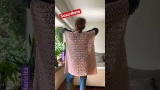 🥰Poncho chaqueta ó cardigan ✅Tutorial aqui por Maricita💯 ganchillo sweater crochet chaqueta [upl. by Amis]