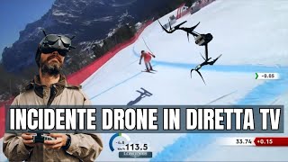 DRONE CADE IN DIRETTA TV INCIDENTE alla CdM di SCI MA COME FANNO [upl. by Gare]