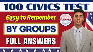 100 Civics Questions and Answers 2024 By Group for US Citizenship Interview and Test [upl. by Yelac]