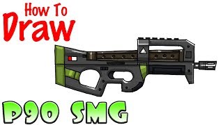 How to Draw the P90 SMG  Fortnite [upl. by Rafa194]