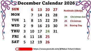 December Calendar 2026 decembercalender2026 [upl. by Lingwood]