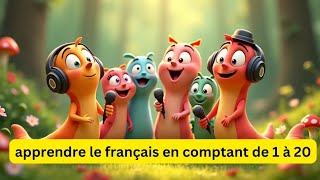 les chiffres et les nombres de 1 a 20  Numbers in French worms learnfrench baby frenchnumbers [upl. by Eceirehs682]