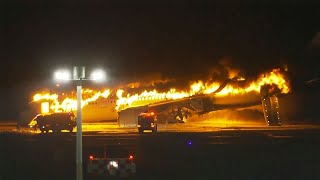 Five killed after two planes collided at airport in Japan  Plane collision at airport [upl. by Libna]